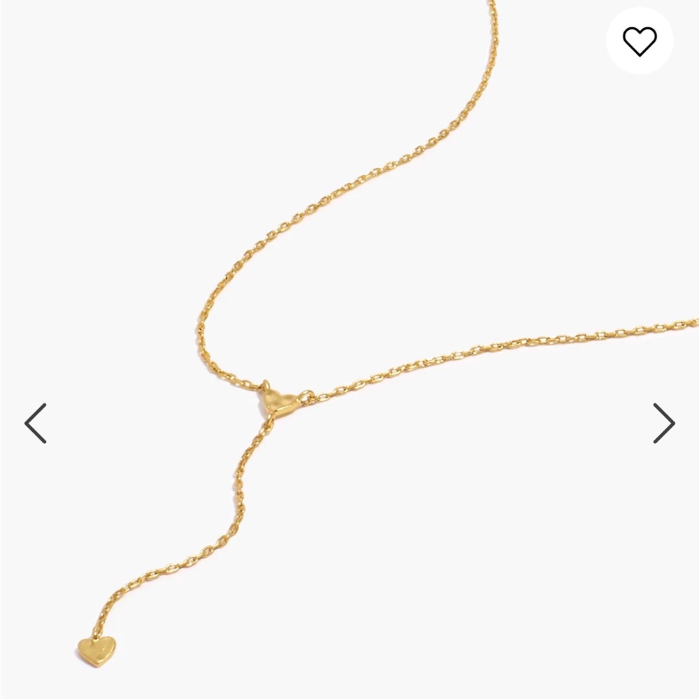 (43)Madewell Hammered Heart Lariat Necklace
